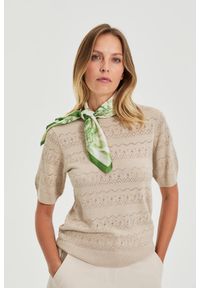 MOODO - Wzorzysta apaszka zielona. Kolor: zielony. Materiał: poliester #1