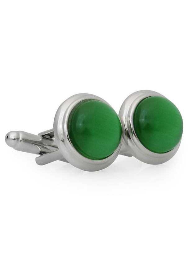 Modini - Okrągłe zielone spinki do mankietów A282. Kolor: zielony