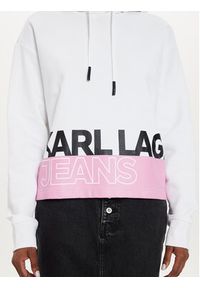 Karl Lagerfeld Jeans Bluza 245J1803 Biały Regular Fit. Kolor: biały. Materiał: bawełna