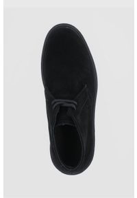 Calvin Klein Półbuty zamszowe męskie kolor czarny. Nosek buta: okrągły. Zapięcie: sznurówki. Kolor: czarny. Materiał: zamsz #3