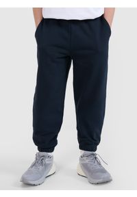 4f - 4F Spodnie dresowe joggery dziewczęce - granatowe 140 (9-10 lat). Kolor: niebieski. Materiał: dresówka. Sezon: lato
