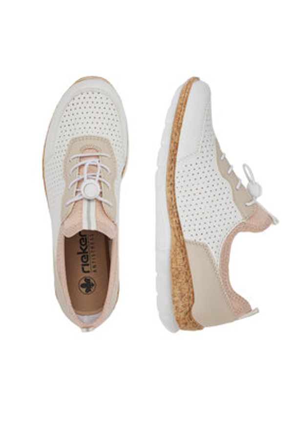 Rieker Sneakersy N4286-80 Biały. Kolor: biały. Materiał: syntetyk, materiał