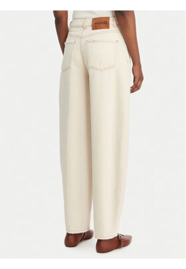 Hugo - HUGO Jeansy Gimine_5 50561201 Écru Barrel Fit