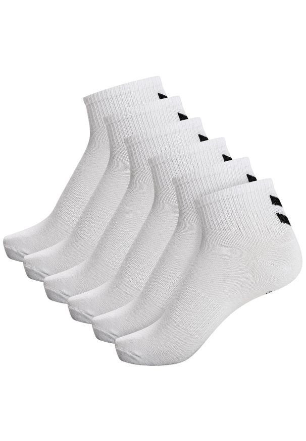 Hummel Skarpetki ZESTAW 6-Pack Z SZEWRONAMI MID CUT. Kolor: biały