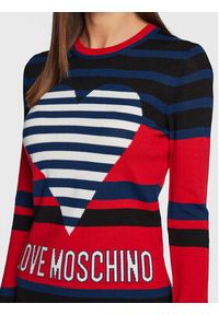 Love Moschino - LOVE MOSCHINO Sukienka dzianinowa WSE2010X 1148 Czerwony Slim Fit. Kolor: czerwony. Materiał: wełna