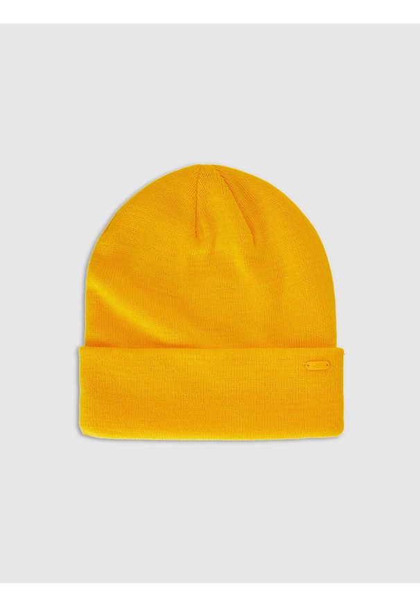 4f - 4F Czapka beanie uniseks - pomarańczowa Uniwersalny. Kolor: żółty. Materiał: syntetyk, materiał. Sezon: zima. Styl: casual