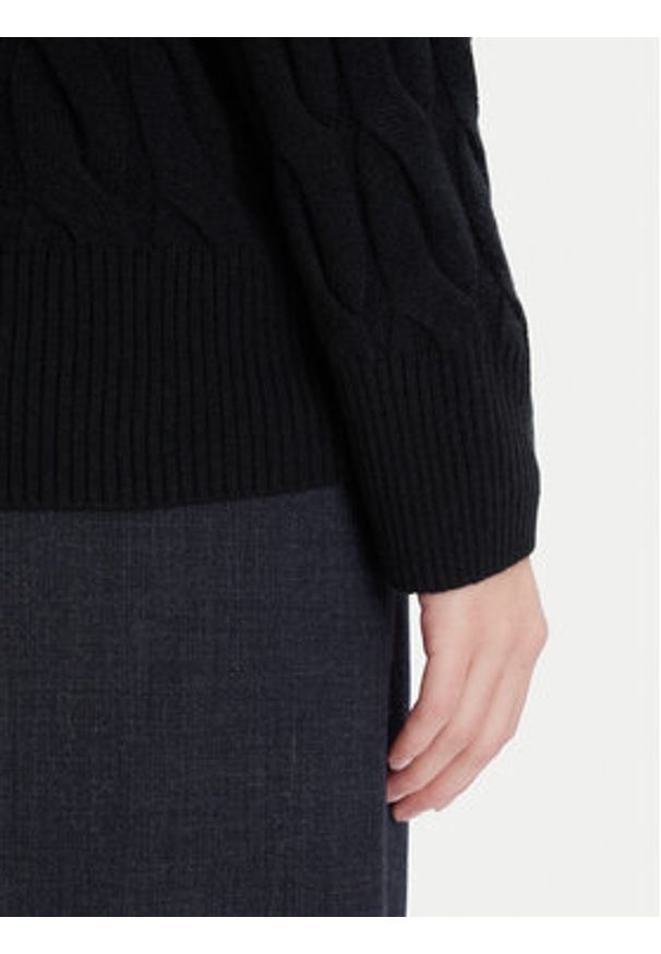 TOMMY HILFIGER - Tommy Hilfiger Golf WW0WW46791 Czarny Regular Fit. Typ kołnierza: golf. Kolor: czarny. Materiał: wełna