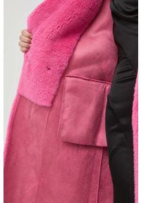 Miss Sixty płaszcz z domieszką wełny kolor fioletowy przejściowy oversize. Kolor: fioletowy. Materiał: wełna. Wzór: gładki. Styl: klasyczny #3