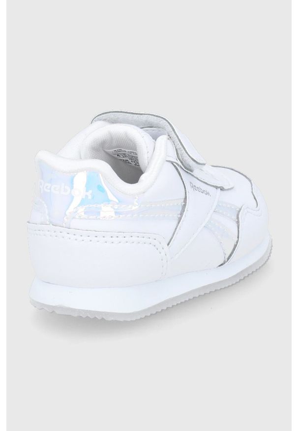 Reebok Classic Buty dziecięce kolor biały. Nosek buta: okrągły. Zapięcie: rzepy. Kolor: biały. Materiał: guma. Model: Reebok Classic