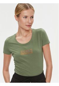 Guess T-Shirt W4RI33 J1314 Zielony Slim Fit. Kolor: zielony. Materiał: bawełna #4