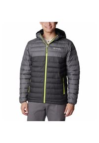 columbia - Kurtka Turystyczna Puchowa Męska Columbia Powder Lite Hooded Jacket. Kolor: szary. Materiał: puch. Sport: turystyka piesza