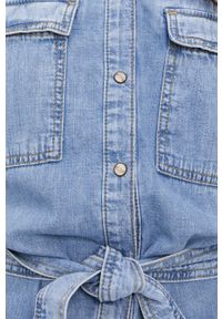 Pepe Jeans Kombinezon jeansowy bawełniany z kołnierzykiem. Okazja: na co dzień. Kolor: niebieski. Materiał: bawełna. Styl: casual #3