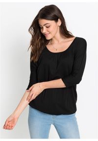 bonprix - Bluzka oversize z mieszanki wiskozy. Kolor: czarny. Materiał: wiskoza #1