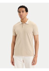 Calvin Klein Jeans Polo LV04RG234G Beżowy jasny Regular Fit. Typ kołnierza: polo. Kolor: beżowy. Materiał: bawełna #1