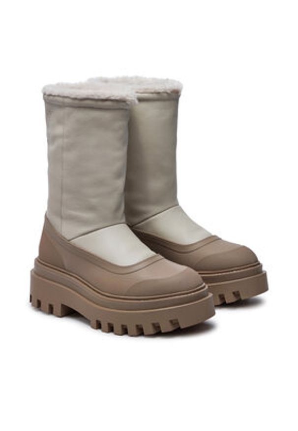 Calvin Klein Jeans Śniegowce Flatform Chelsea Boot Padded YW0YW01558 Beżowy. Kolor: beżowy. Materiał: skóra