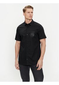 Armani Exchange Koszula 3DZC27 ZNXLZ 1200 Czarny Slim Fit. Kolor: czarny. Materiał: bawełna