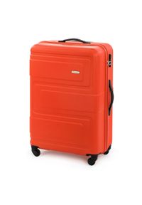 Wittchen - Duża walizka z ABS-u tłoczona. Kolor: czerwony. Materiał: guma. Wzór: geometria. Styl: klasyczny #3