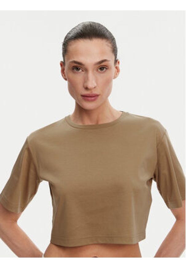 Max Mara Leisure T-Shirt 2516941098650 Brązowy Regular Fit. Kolor: brązowy. Materiał: bawełna