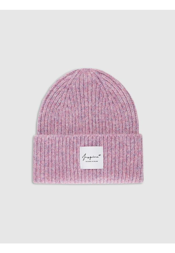 4f - 4F Czapka zimowa damska - różowa M. Kolor: różowy. Materiał: wełna, skóra, syntetyk, materiał. Sezon: zima. Styl: klasyczny, sportowy