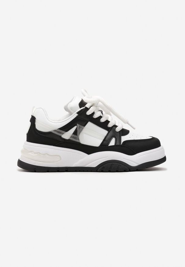 Born2be - Czarne Sneakersy z Szerokimi Sznurówkami Platinia. Kolor: czarny