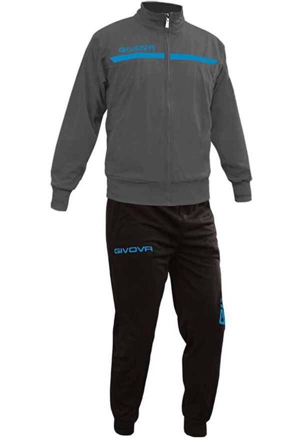 Dres dziecięcy Givova One Polarfleece z pełnym zamkiem 3XS. Kolor: szary, czarny, niebieski, wielokolorowy. Materiał: dresówka. Styl: młodzieżowy, sportowy