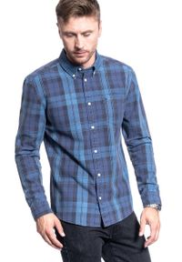 Wrangler - KOSZULA MĘSKA WRANGLER LS 1PKT BUTTON DOWN DARK BLUE TEAL W5A3NTB16 112130032. Typ kołnierza: button down #4