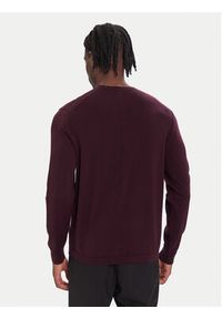 Calvin Klein Sweter LV04LB305G Bordowy Regular Fit. Kolor: czerwony. Materiał: wełna #3