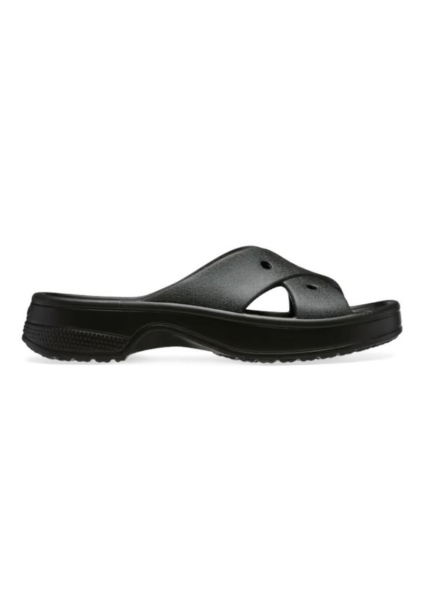 Crocs - Chaussures CL WOMENS CROSS STRAP BLK 001-Black Noir. Kolor: czarny. Styl: sportowy