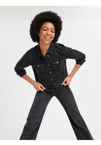 Sinsay - Kurtka jeansowa - czarny. Kolor: czarny. Materiał: jeans. Styl: elegancki