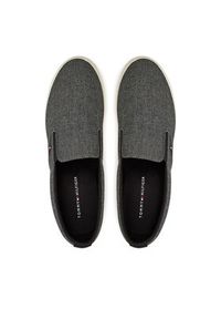 TOMMY HILFIGER - Tommy Hilfiger Tenisówki Th Hi Vulc Low Slip On Ch FM0FM05390 Szary. Zapięcie: bez zapięcia. Kolor: szary. Materiał: materiał