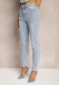 Renee - Jasnoniebieskie Jeansy Skinny bez Zdobień Riozena. Okazja: na co dzień. Kolor: niebieski. Wzór: aplikacja. Styl: elegancki, casual #4