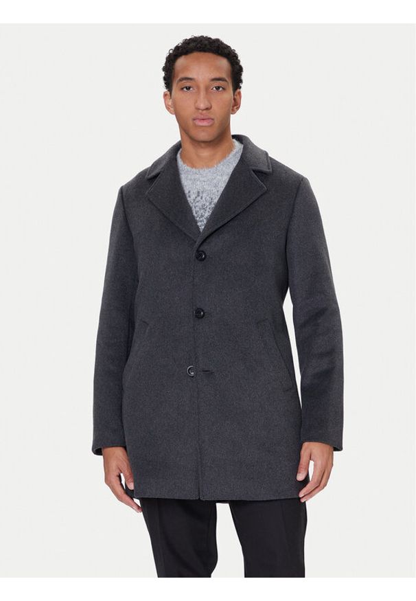 Guess Płaszcz wełniany M4BL3S WGJ82 Szary Slim Fit. Kolor: szary. Materiał: syntetyk