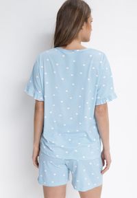 Born2be - Niebieski 2-częściowy Komplet Piżamowy z T-shirtem i Szortami Brionne. Kolor: niebieski #4