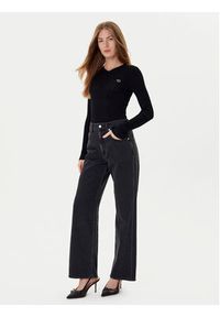 TwinSet - TWINSET Sweter 252TP3241 Czarny Slim Fit. Kolor: czarny. Materiał: wiskoza