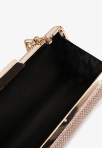 Renee - Szampańska Torebka Kopertówka z Łańcuszkiem Zdobiona Brokatem Kellirra. Kolor: złoty. Wzór: aplikacja. Materiał: zdobione. Styl: glamour, klasyczny, elegancki #3
