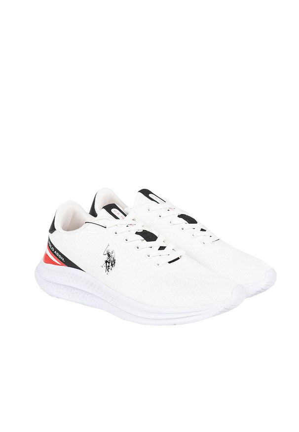 U.S. Polo Assn. Sneakersy "Kaleb002" | Kaleb002 | Mężczyzna | Biały. Kolor: biały. Materiał: skóra ekologiczna, materiał. Wzór: aplikacja, nadruk