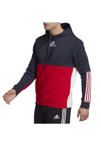 Adidas - Bluza adidas Essentials Colorblock Fleece Hoodie HL1983 - multikolor. Typ kołnierza: kaptur. Kolor: wielokolorowy. Materiał: bawełna, poliester. Wzór: aplikacja. Styl: klasyczny