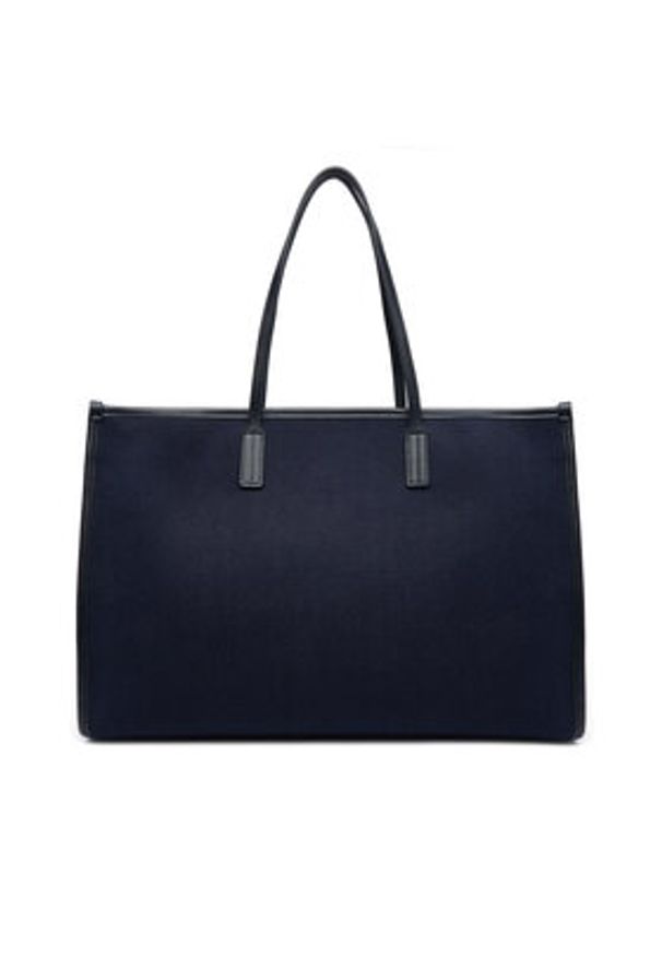 TOMMY HILFIGER - Tommy Hilfiger Torebka Th City Large Tote Melton AW0AW18215 Granatowy. Kolor: niebieski