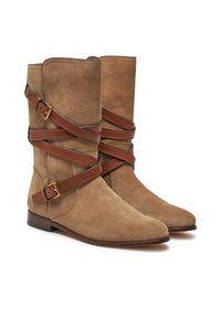 Lauren Ralph Lauren - LAUREN RALPH LAUREN Botki 802951233001 Brązowy. Kolor: brązowy. Materiał: skóra, zamsz #2