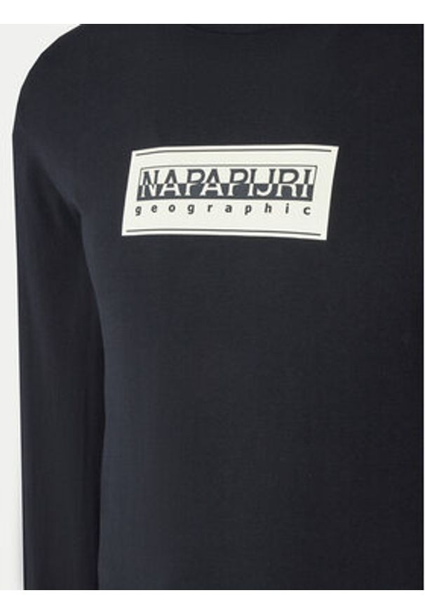Napapijri Longsleeve S-Box Logo NP0A4I3M Czarny Regular Fit. Kolor: czarny. Materiał: bawełna. Długość rękawa: długi rękaw