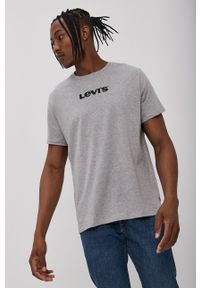 Levi's® - Levi's T-shirt męski kolor szary z nadrukiem. Okazja: na spotkanie biznesowe, na co dzień. Kolor: szary. Wzór: nadruk. Styl: biznesowy, casual #1