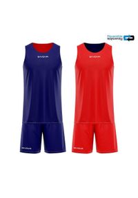 Komplet koszykarski dla dzieci Givova Double granatowo-czerwony. Kolor: wielokolorowy, niebieski, czerwony. Sport: koszykówka #1