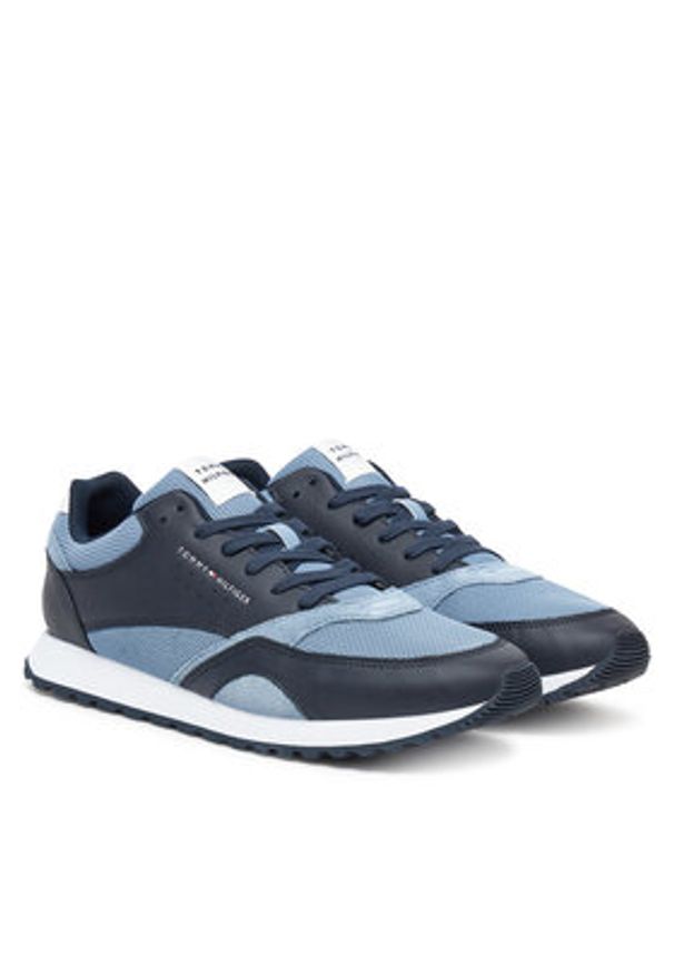 TOMMY HILFIGER - Tommy Hilfiger Sneakersy New Runner Eva Mix FM0FM05522 Niebieski. Kolor: niebieski. Materiał: skóra