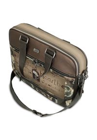 Brązowa Aktówka Anekke Elegancka Damska Torba Na Laptopa. Kolor: brązowy. Wzór: haft, napisy. Styl: elegancki #8