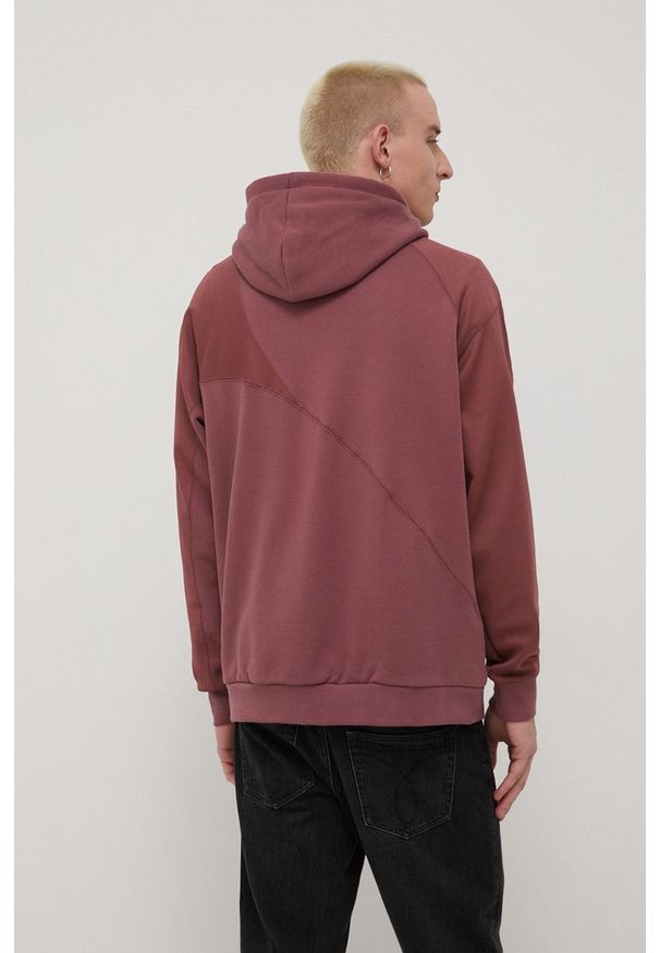 adidas Originals bluza Adicolor męska kolor fioletowy z kapturem z nadrukiem. Typ kołnierza: kaptur. Kolor: fioletowy. Materiał: materiał, bawełna, dzianina. Wzór: nadruk
