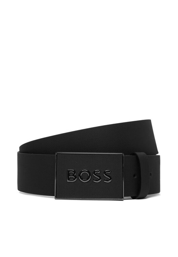 BOSS Pasek Męski 50471333 Czarny. Kolor: czarny. Materiał: skóra