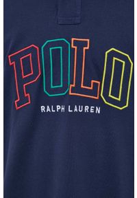 Polo Ralph Lauren polo bawełniane kolor granatowy z aplikacją. Typ kołnierza: polo. Kolor: niebieski. Materiał: bawełna. Długość: krótkie. Wzór: aplikacja #5