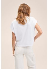 mango - Mango t-shirt bawełniany Mirabel kolor biały. Kolor: biały. Materiał: bawełna. Długość rękawa: krótki rękaw. Długość: krótkie