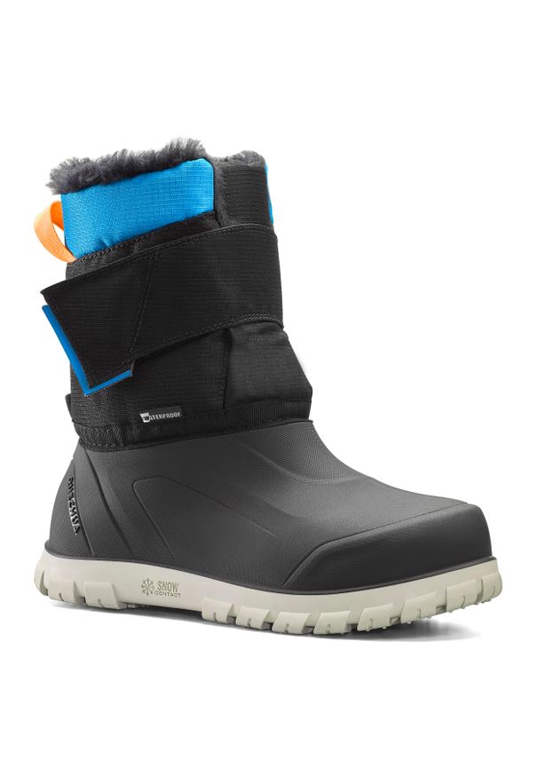 quechua - Buty turystyczne śniegowce dla dzieci Quechua SH500 Warm wodoodporne. Zapięcie: rzepy. Kolor: niebieski. Materiał: materiał. Szerokość cholewki: normalna. Sezon: zima. Sport: turystyka piesza