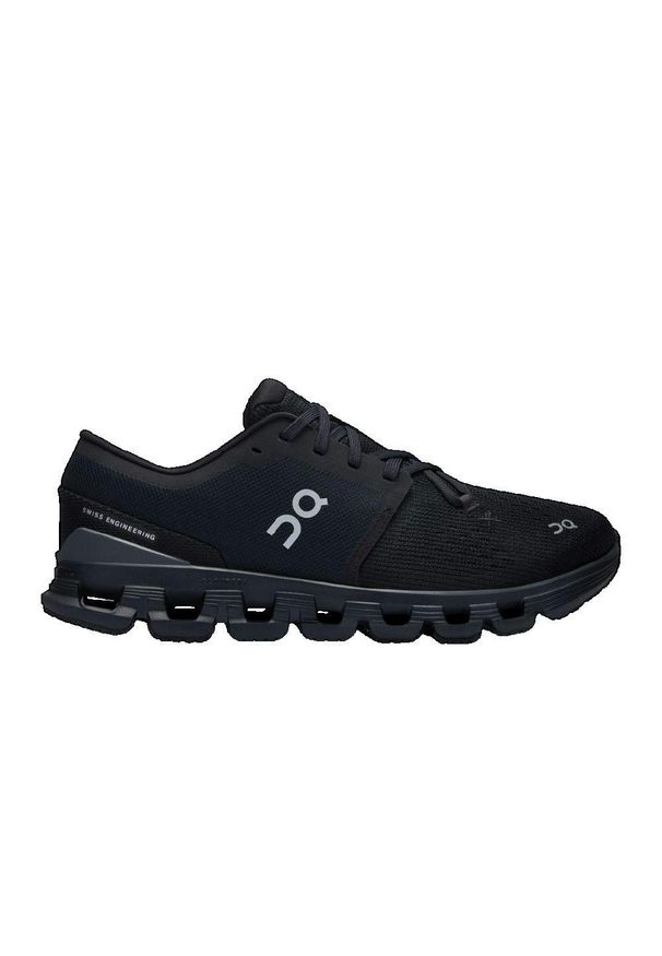 Buty do biegania Kobieta On Running Cloud X 4 czarny. Okazja: na co dzień. Kolor: czarny. Materiał: syntetyk, tkanina, materiał. Sport: bieganie